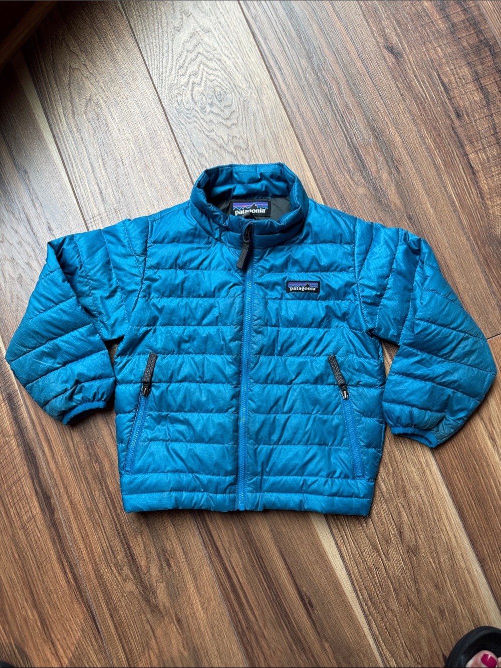 Very Good 3T Patagonia Kids Teal Blue Packable Puffer Jacket